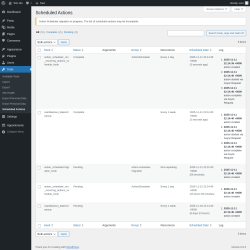 Page screenshot: Tools → Scheduled Actions
