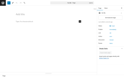 Page screenshot: Add New Page ‹ Test site — WordPress