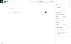 Page screenshot: Add New Post ‹ Test site — WordPress
