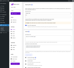 Page screenshot: Simply Static → Settings