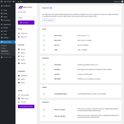 Page screenshot: Simply Static → Diagnostics
