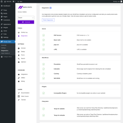 Page screenshot: Simply Static → Diagnostics