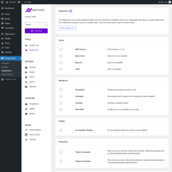 Page screenshot: Simply Static → Diagnostics