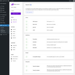 Page screenshot: Simply Static → Diagnostics