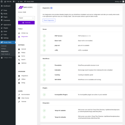 Page screenshot: Simply Static → Diagnostics