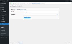 Page screenshot: Sirv Account &lsaquo; Test site &mdash; WordPress