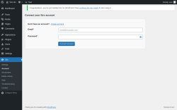 Page screenshot: Sirv Account &lsaquo; Test site &mdash; WordPress