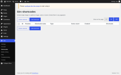 Page screenshot: Sirv &rarr; Shortcodes
