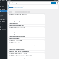 Page screenshot: Site Reviews  → Help & Support → FAQ