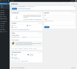 Page screenshot: Dashboard ‹ Test site — WordPress