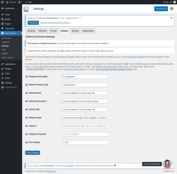 Page screenshot: Site Reviews  → Settings → Schema
