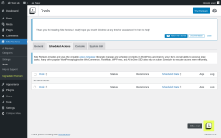 Page screenshot: Site Reviews  &rarr; Tools &rarr; Scheduled Actions