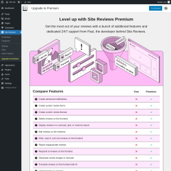 Page screenshot: Site Reviews  &rarr; Upgrade to Premium
