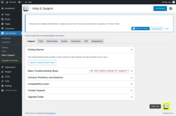 Page screenshot: Site Reviews  &rarr; Help & Support