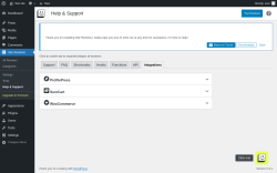 Page screenshot: Site Reviews  &rarr; Help & Support &rarr; Integrations