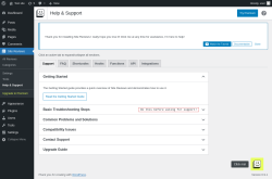 Page screenshot: Site Reviews  &rarr; Help & Support
