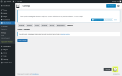Page screenshot: Site Reviews  &rarr; Settings &rarr; Licenses