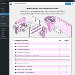 Page screenshot: Site Reviews  &rarr; Upgrade to Premium