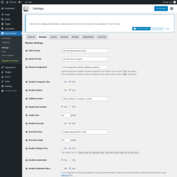 Page screenshot: Site Reviews  &rarr; Settings &rarr; Reviews