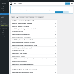 Page screenshot: Site Reviews  &rarr; Help & Support &rarr; FAQ