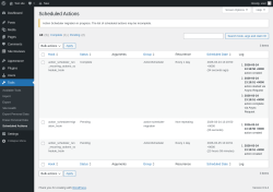Page screenshot: Tools &rarr; Scheduled Actions