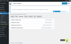 Page screenshot: Site Reviews  &rarr; Help & Support &rarr; Shortcodes