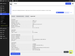 Page screenshot: Site Reviews  &rarr; Tools &rarr; System Info