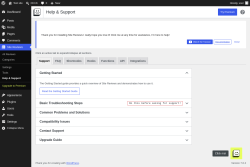 Page screenshot: Site Reviews  &rarr; Help & Support
