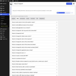 Page screenshot: Site Reviews  &rarr; Help & Support &rarr; FAQ