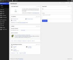 Page screenshot: Dashboard &lsaquo; Test site &mdash; WordPress