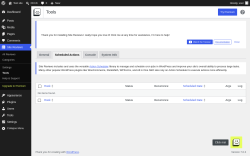 Page screenshot: Site Reviews  &rarr; Tools &rarr; Scheduled Actions