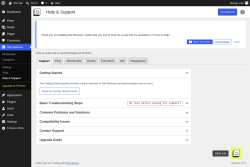 Page screenshot: Site Reviews  &rarr; Help & Support