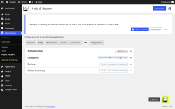 Page screenshot: Site Reviews  &rarr; Help & Support &rarr; API