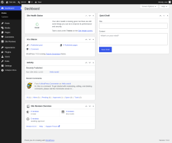 Page screenshot: Dashboard &lsaquo; Test site &mdash; WordPress