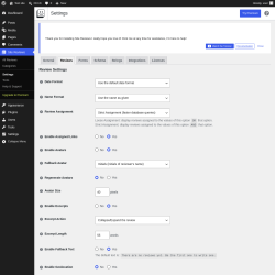 Page screenshot: Site Reviews  &rarr; Settings &rarr; Reviews