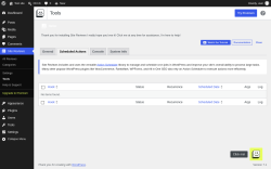 Page screenshot: Site Reviews  &rarr; Tools &rarr; Scheduled Actions