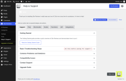 Page screenshot: Site Reviews  &rarr; Help & Support
