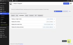 Page screenshot: Site Reviews  &rarr; Help & Support &rarr; Shortcodes