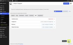 Page screenshot: Site Reviews  &rarr; Help & Support &rarr; API