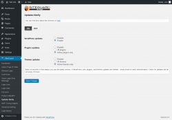Page screenshot: SiteGuard &rarr; Updates Notify