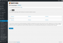 Page screenshot: SiteGuard &rarr; WAF Tuning Support