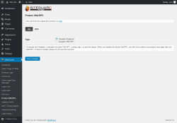 Page screenshot: SiteGuard &rarr; Protect XMLRPC