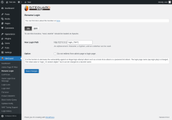 Page screenshot: SiteGuard &rarr; Rename Login