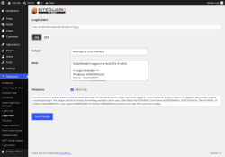 Page screenshot: SiteGuard &rarr; Login Alert