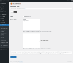 Page screenshot: SiteGuard → Block Author Query