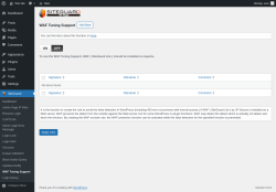Page screenshot: SiteGuard → WAF Tuning Support