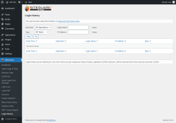 Page screenshot: SiteGuard → Login history