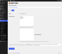 Page screenshot: SiteGuard &rarr; Block Author Query