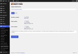 Page screenshot: SiteGuard &rarr; Update Notifications