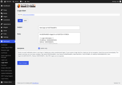 Page screenshot: SiteGuard &rarr; Login Alert